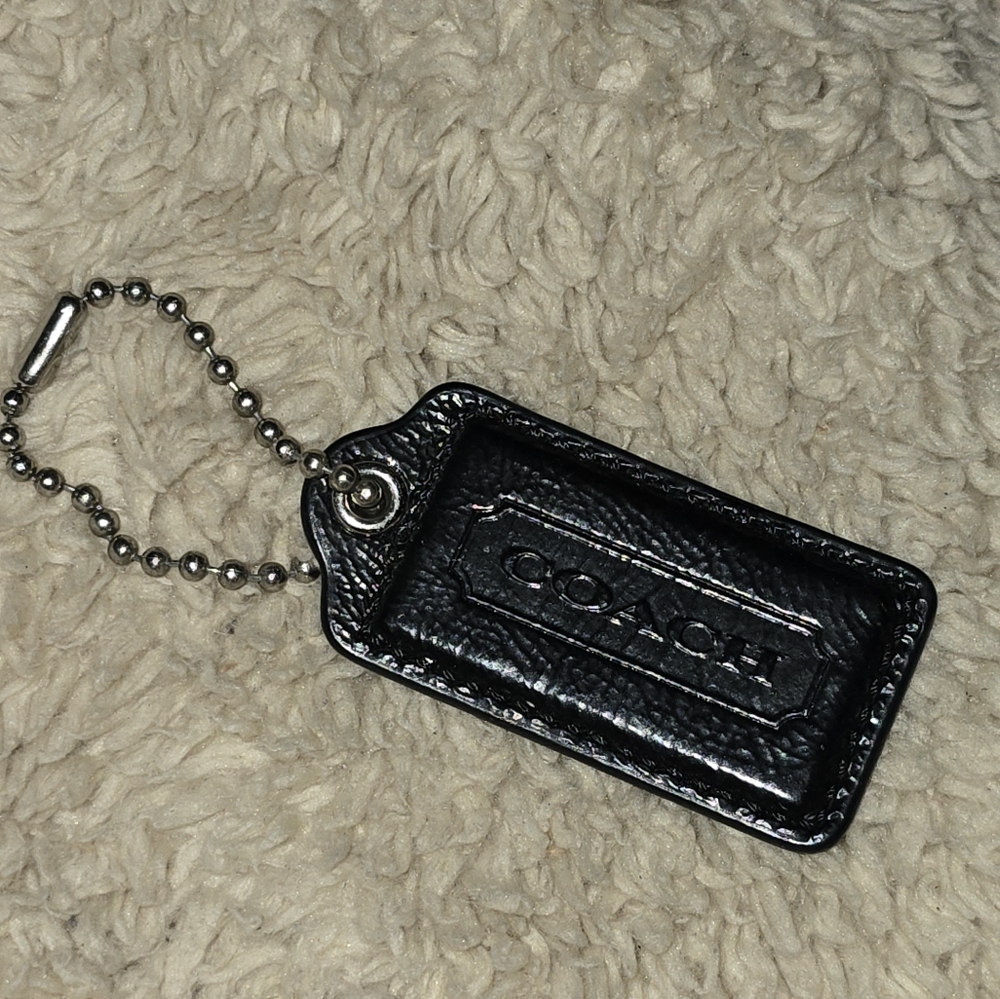 Coach Black Patent Leather Hangtag 2.5" X 1.25  EUC